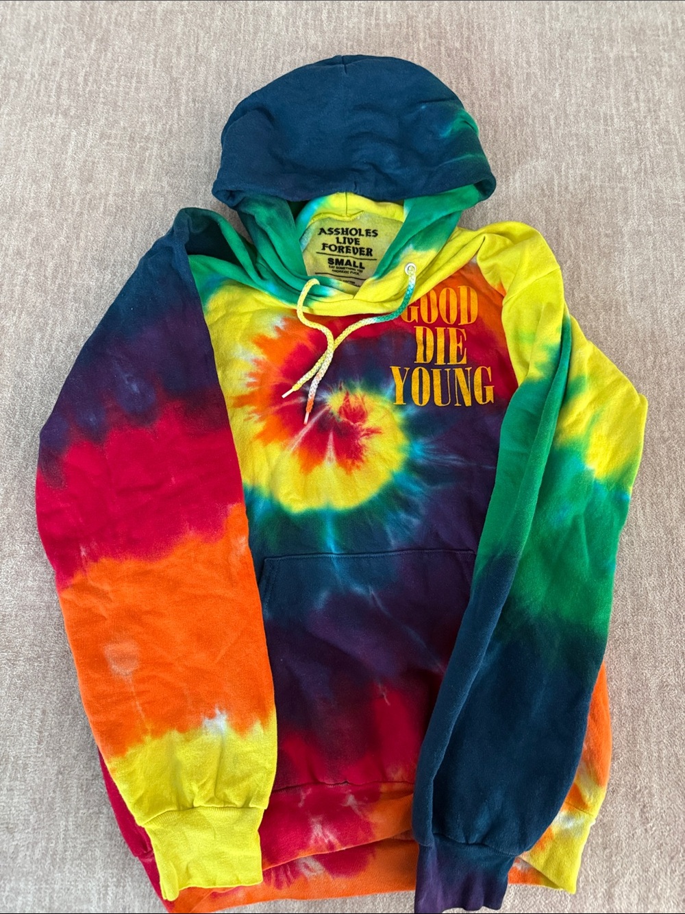 Assholes Live Forever 'Good Die Young' Tie-Dye Hoodie - Multicolor